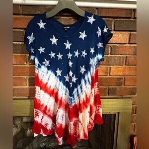 🛍️Cocoom America 🇺🇸 flag colors swing top Size XL excellent condition